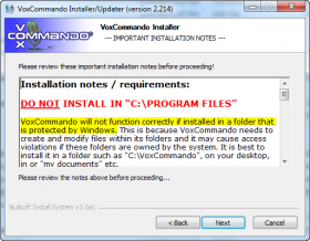 Run VoxCommando Setup.exe